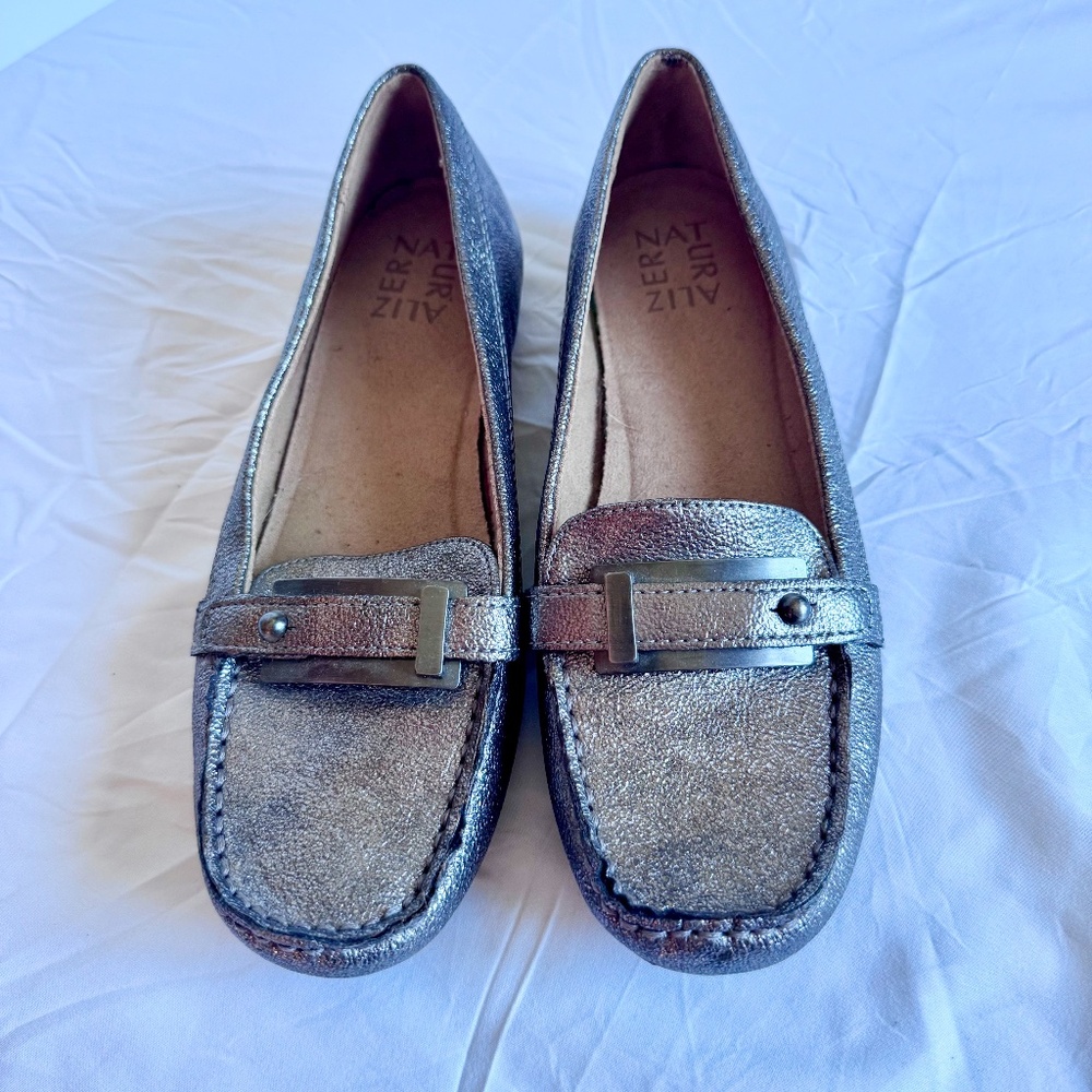Naturalizer Gisella Comfort Metallic Slip-On Buckle Loafers Women’s 7M
